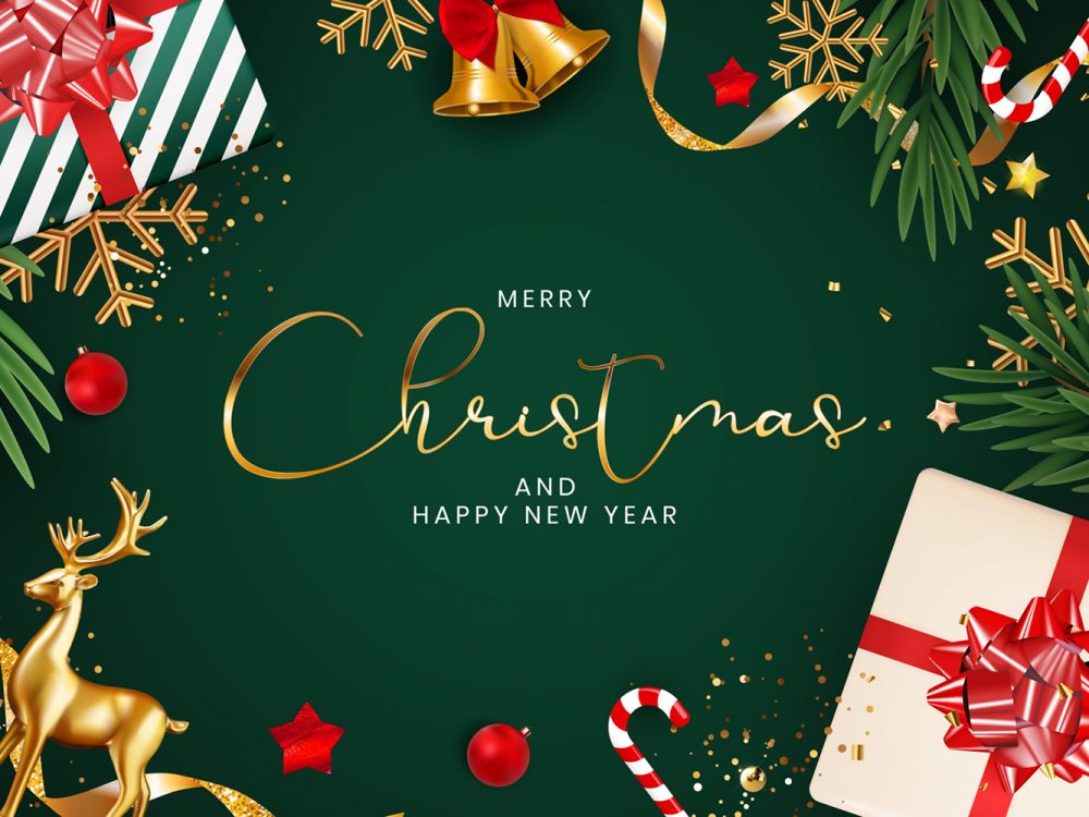 Merry Christmas and Happy New Year Illustration