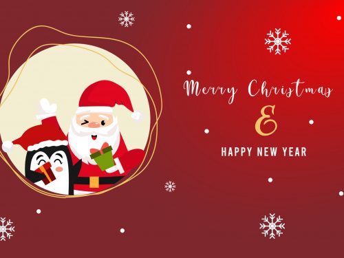 Merry Christmas and Happy New Year Illustration