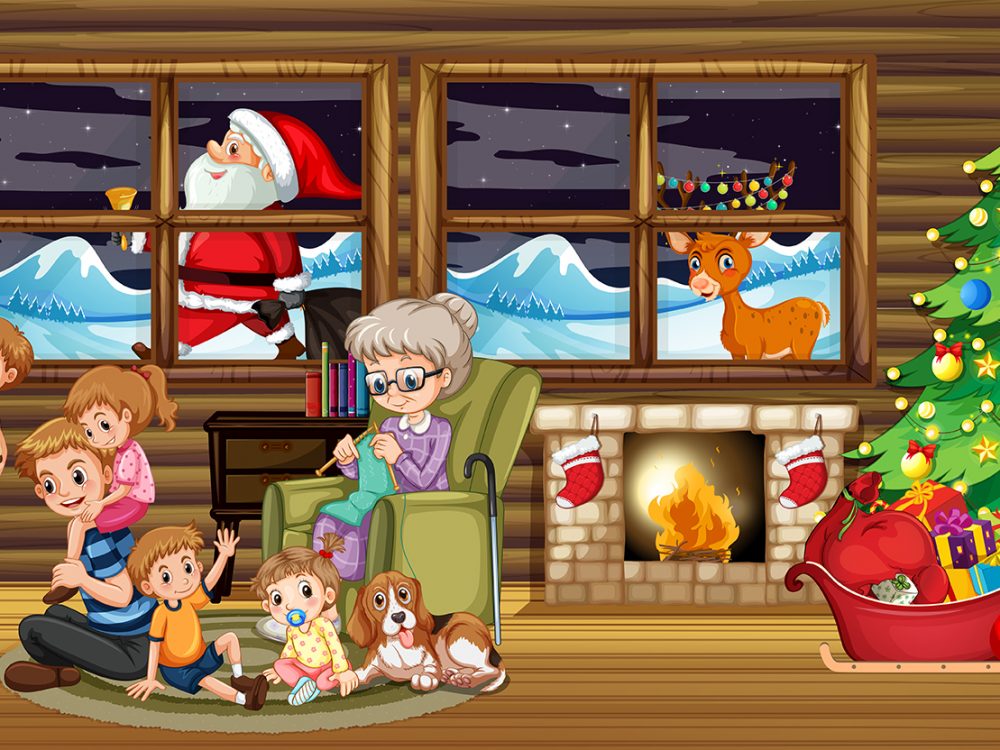 Merry Christmas and Happy New Year Illustration