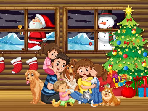 Merry Christmas and Happy New Year Illustration