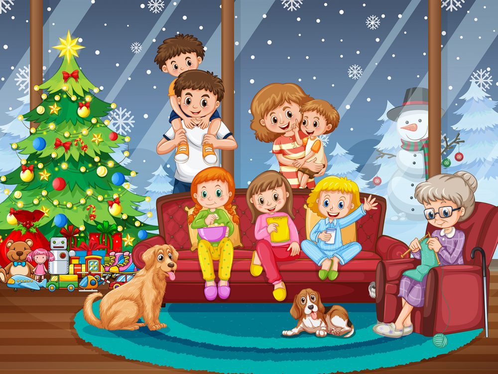 Merry Christmas and Happy New Year Illustration