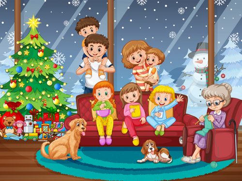 Merry Christmas and Happy New Year Illustration
