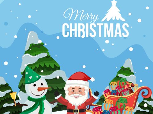 Merry Christmas and Happy New Year Illustration