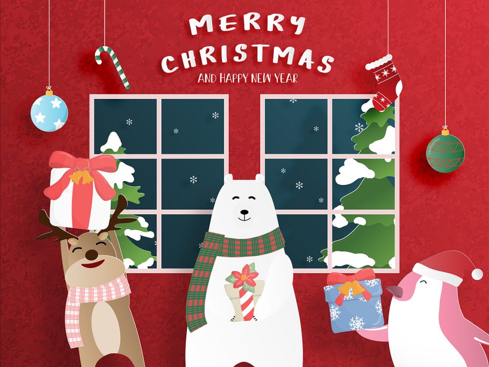 Merry Christmas and Happy New Year Illustration