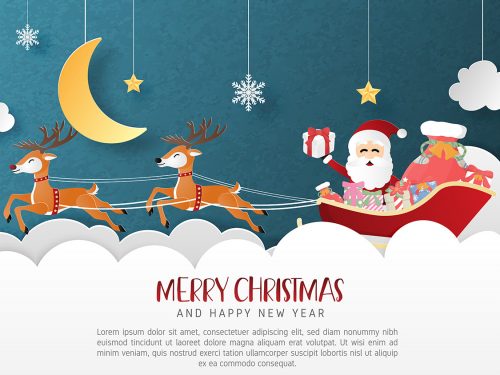Merry Christmas and Happy New Year Illustration