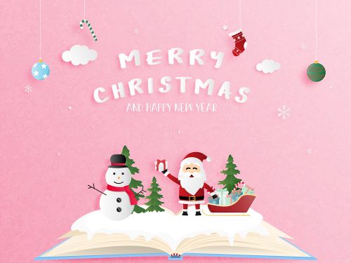 Merry Christmas and Happy New Year Illustration
