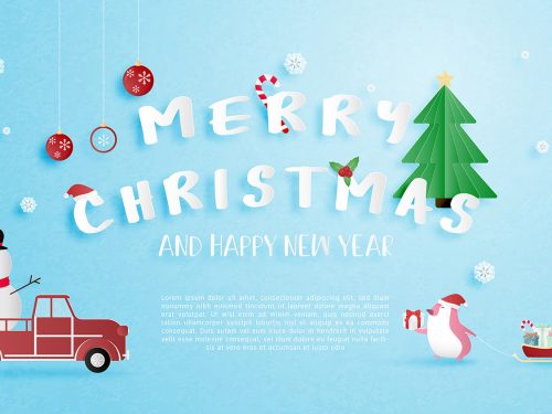 Merry Christmas and Happy New Year Illustration