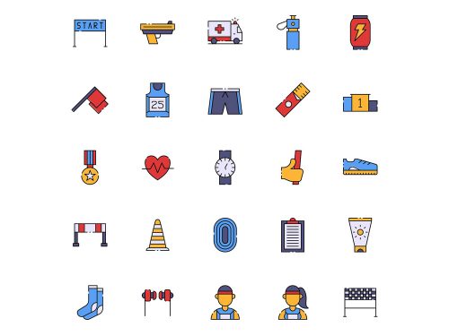 Running Vector Icons