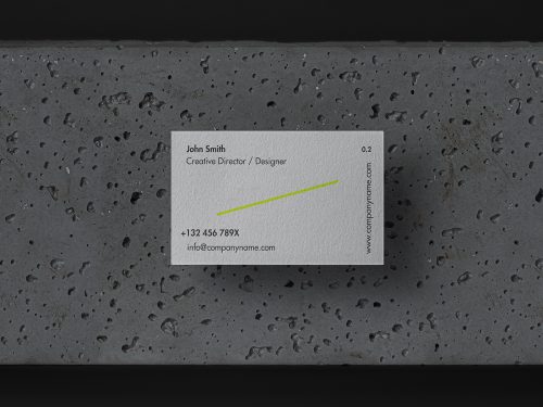 Stone Background Business Card Mockup