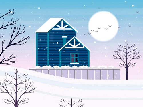 Vector Winter Landscape Illustration