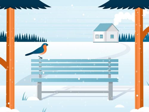 Vector Winter Landscape Illustration