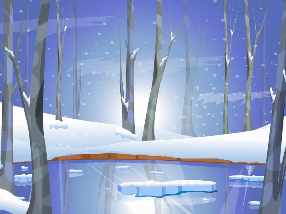 Vector Winter Landscape Illustration