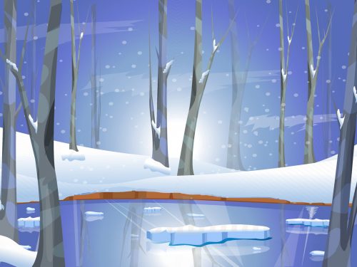 Vector Winter Landscape Illustration
