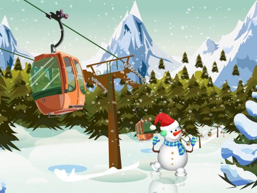 Vector Winter Landscape Illustration