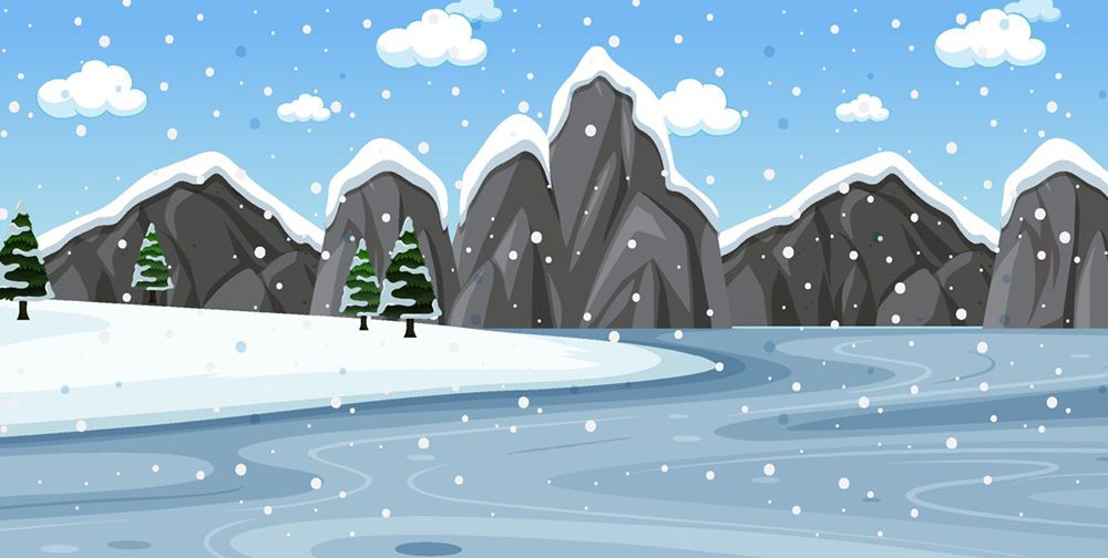 Vector Winter Landscape Illustration