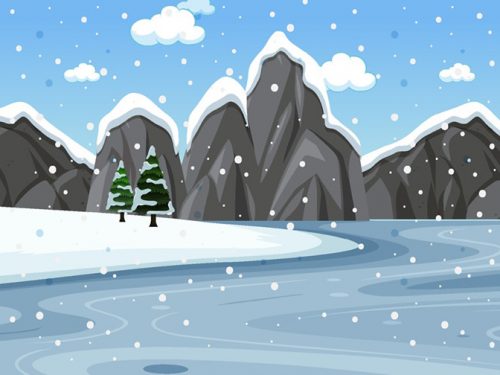 Vector Winter Landscape Illustration
