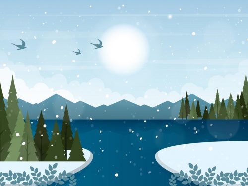 Vector Winter Landscape Illustration