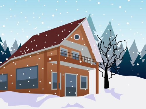Winter Landscape Free Vector Illustration