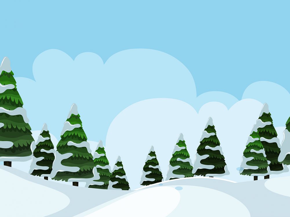 Winter Landscape Free Vector Illustration