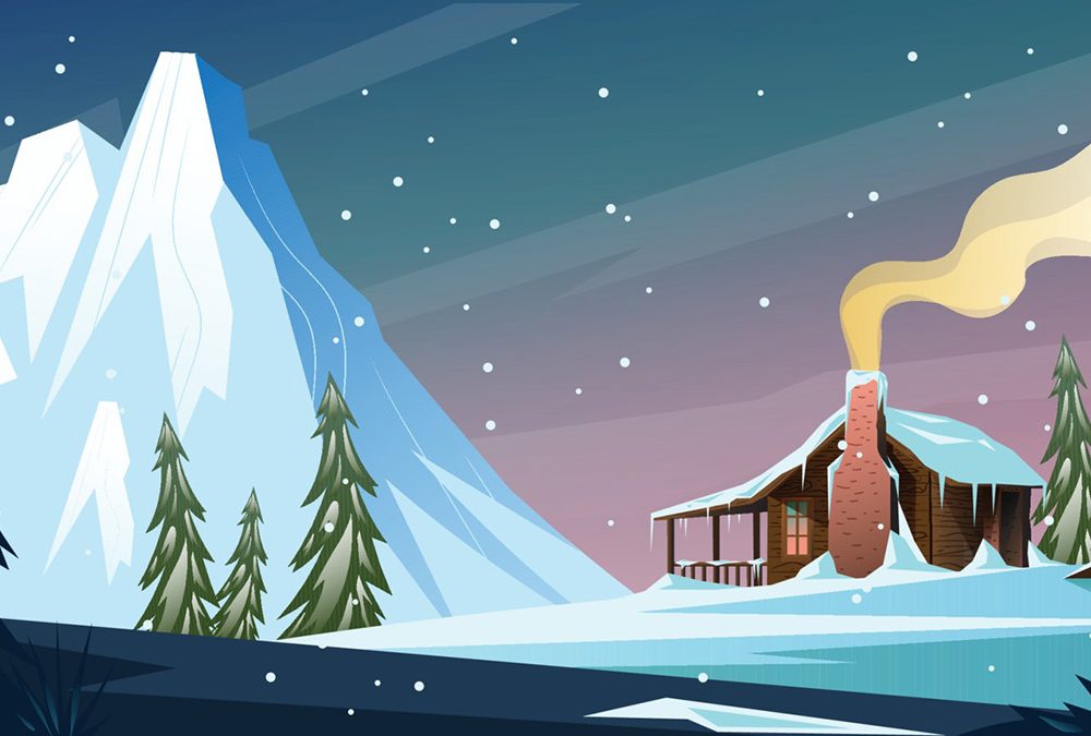 Winter Landscape Free Vector Illustration