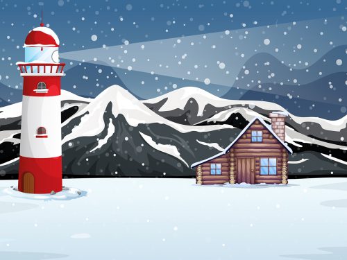 Winter Landscape Free Vector Illustration