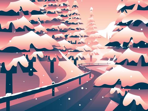 Winter Landscape Free Vector Illustration