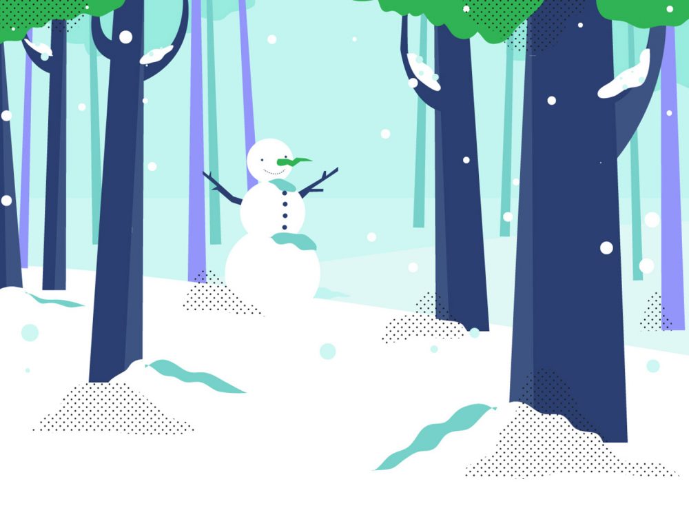 Winter Landscape Free Vector Illustration