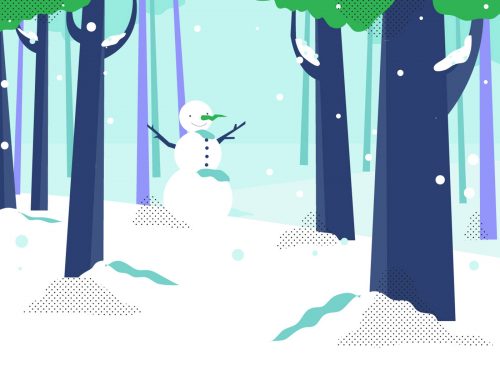 Winter Landscape Free Vector Illustration