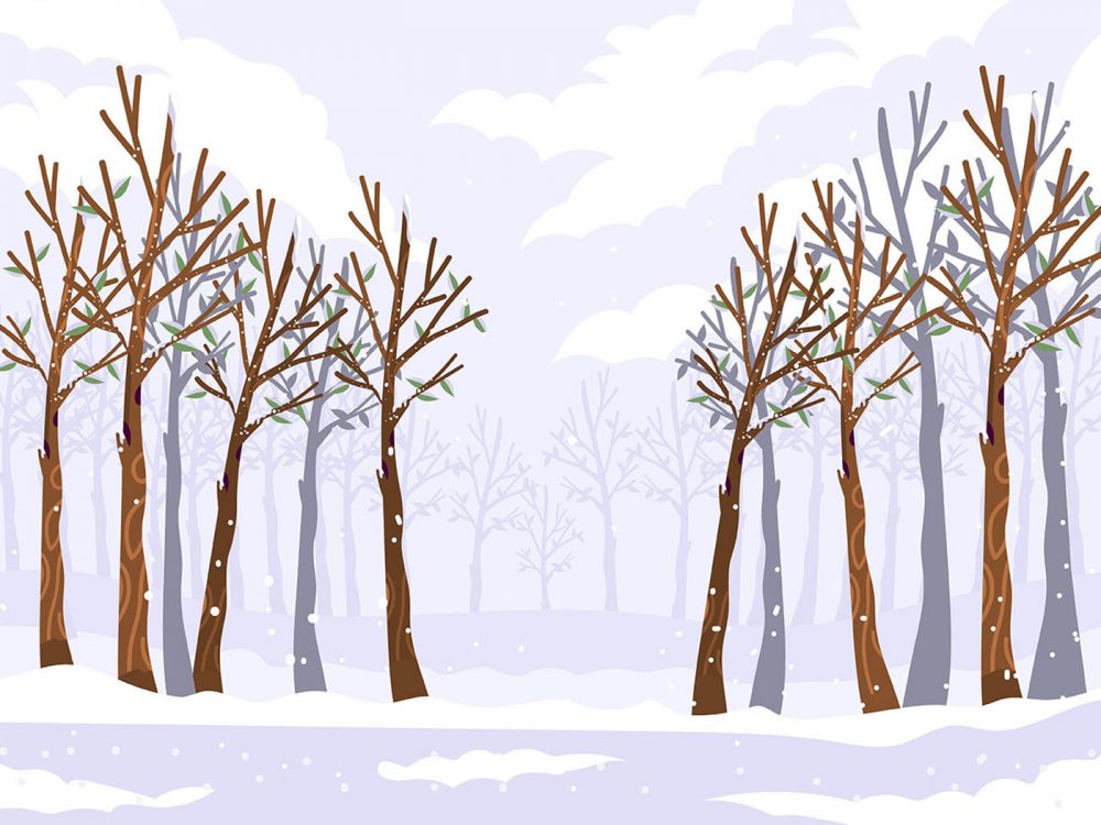 Winter Landscape Free Vector Illustration