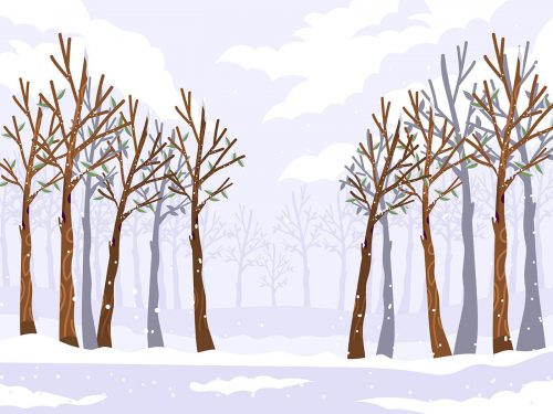Winter Landscape Free Vector Illustration