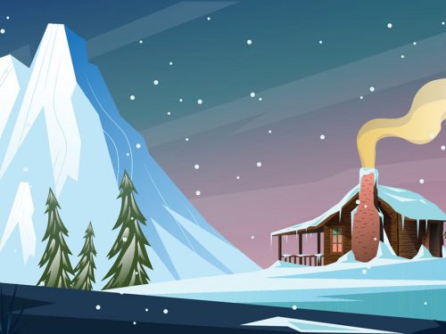 Winter Landscape Free Vector Illustration