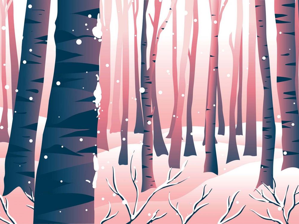 Winter Landscape Free Vector Illustration