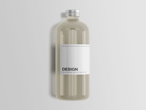Free Glass Bottle Mockup