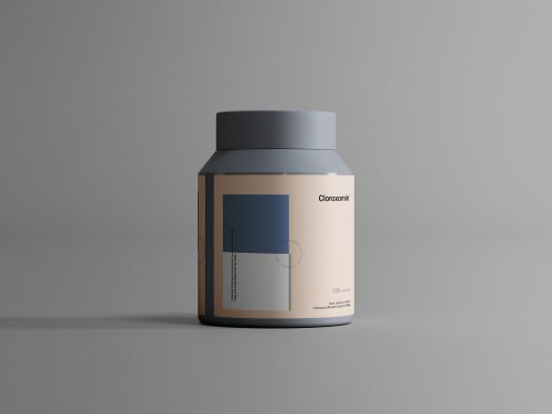 Free Plastic Jar PSD Mockup