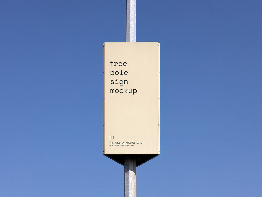 Free Pole Sign Mockup