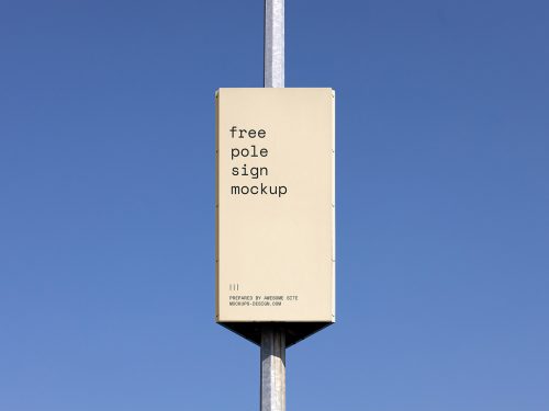 Free Pole Sign Mockup