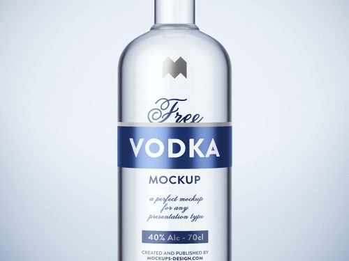 Free Vodka Bottle Mockup