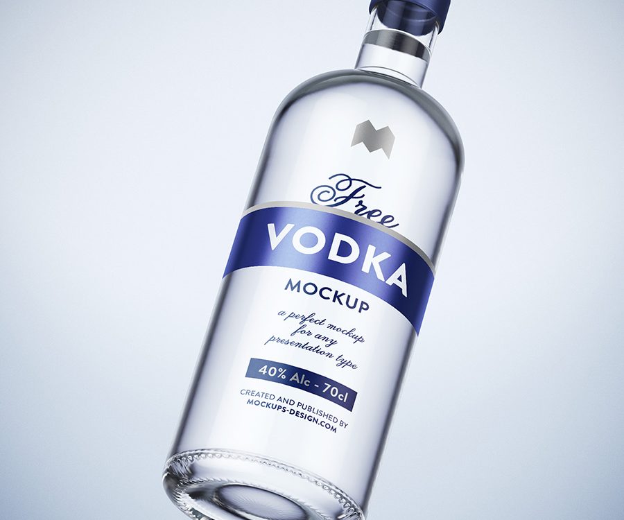 Free Vodka Bottle Mockup
