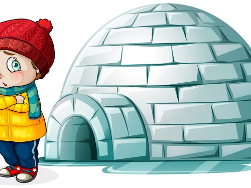 Igloo in Cold Terrain Free Vector Illustration
