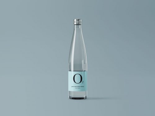 Minimal Glass Water Bottle Mockup