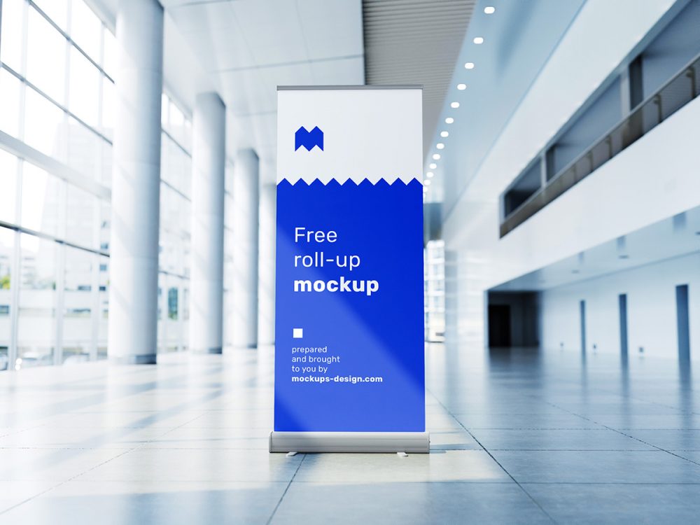 Modern Roll Up Mockup Free PSD