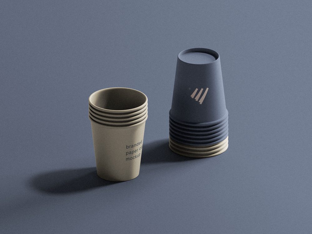 Stacked Paper Cups Mockup
