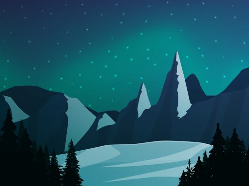 Winter Landscape Free Vector Illustration