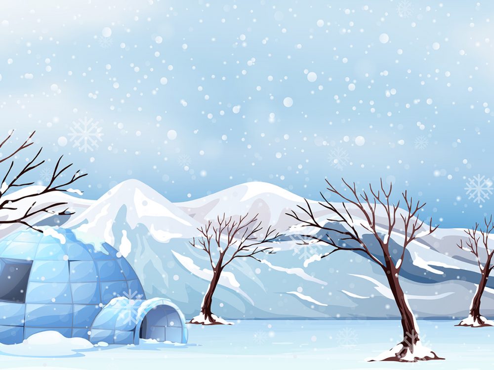 Winter Landscape Free Vector Illustration