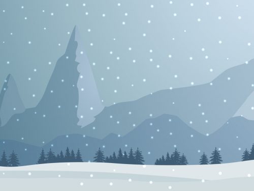 Winter Landscape Free Vector Illustration