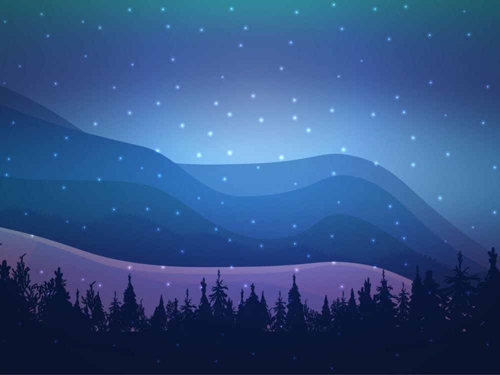 Winter Landscape Free Vector Illustration