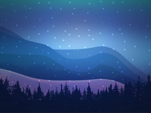 Winter Landscape Free Vector Illustration