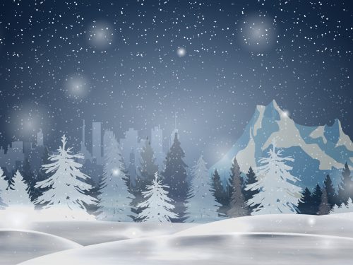 Winter Landscape Free Vector Illustration