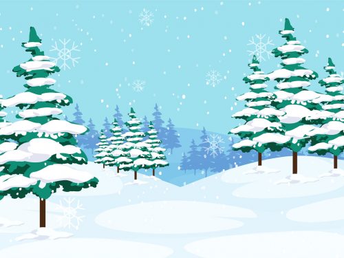 Winter Landscape Free Vector Illustration