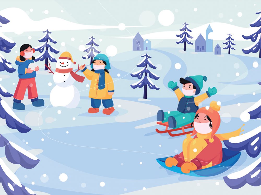 Winter Landscape Free Vector Illustration